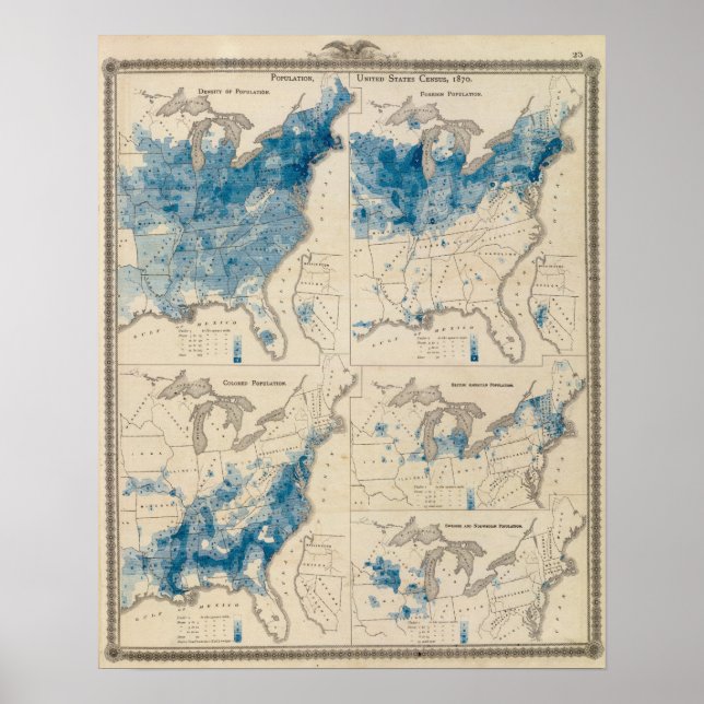 Poster População Estados Unidos censo 2 (Frente)