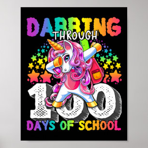 Poster Por 100 Dias De Escolas Dabitando Garotas Unicórn