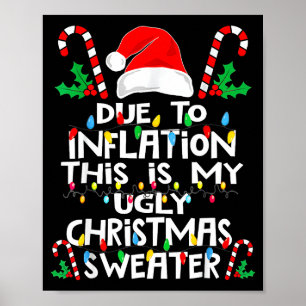 Poster Por causa da inflação, suéteres feios de Natal