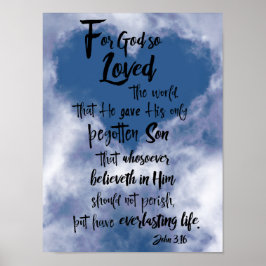 Poster Por Deus tão amado pelo mundo John 3.16 KJV