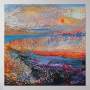 Póster Por do sol 2013 do pântano