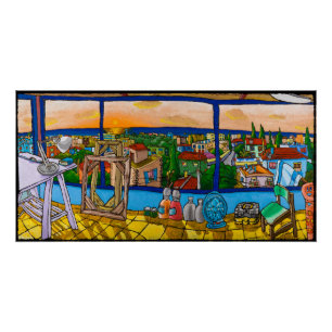 Póster Por do sol - a vista, poster de Kis-Lev de