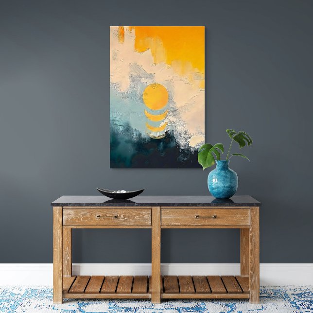 Poster Pôr do Sol Abstrato – Calma Dourada Sobre Horizont (Abstract Sunset – Golden Calm Over Horizons)