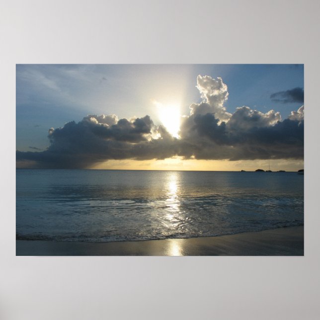 Poster pôr do sol antiguano (Frente)