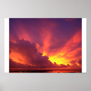 Póster Por do sol bonito de Guam