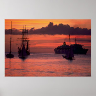 Poster Por do sol bonito: Porto de Bridgetown, Barbados