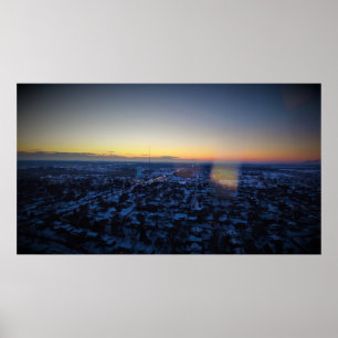 Poster Por do sol Cedar Rapids do inverno