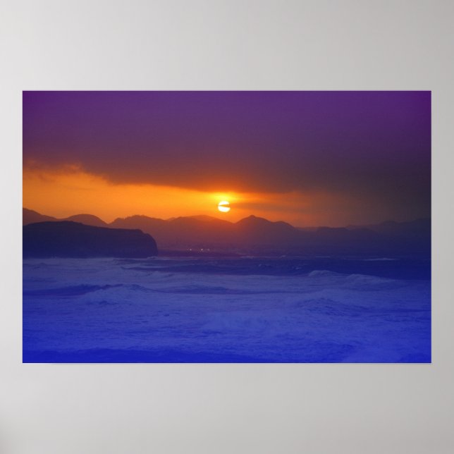 Póster pôr do sol costeiro (Frente)