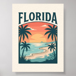 Poster Pôr do Sol Costeiro da Flórida