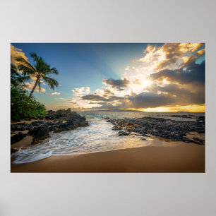 Poster Por do sol da angra da praia de Makena