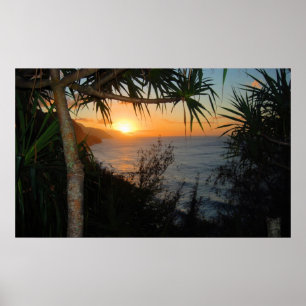 Poster Por do sol da costa do Na Pali de Kauai