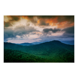 Póster Por do sol da montanha