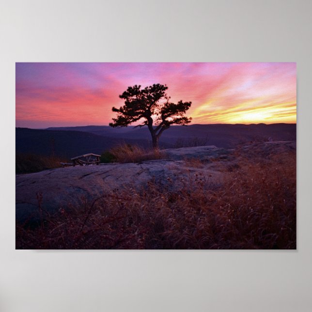 Poster Pôr do sol da montanha Bear NY (Frente)