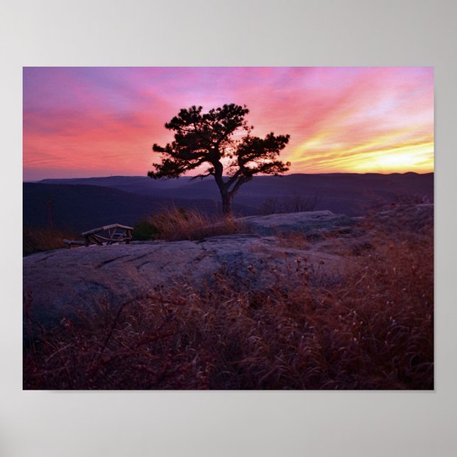 Poster Pôr do sol da montanha Bear NY (Frente)