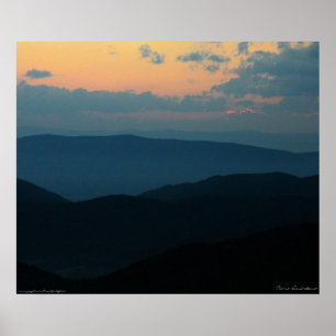 Póster Por do sol da montanha de Appalacian