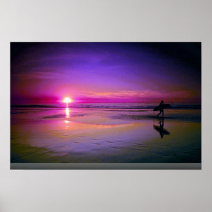 Póster Por do sol da praia