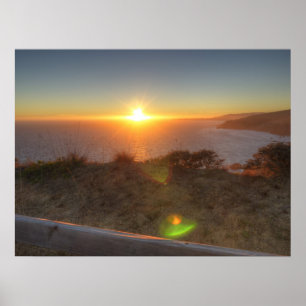 Póster Por do sol da praia de Muir