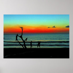 Poster Por do sol da praia de Negril
