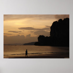 Póster Por do sol da praia de Railay