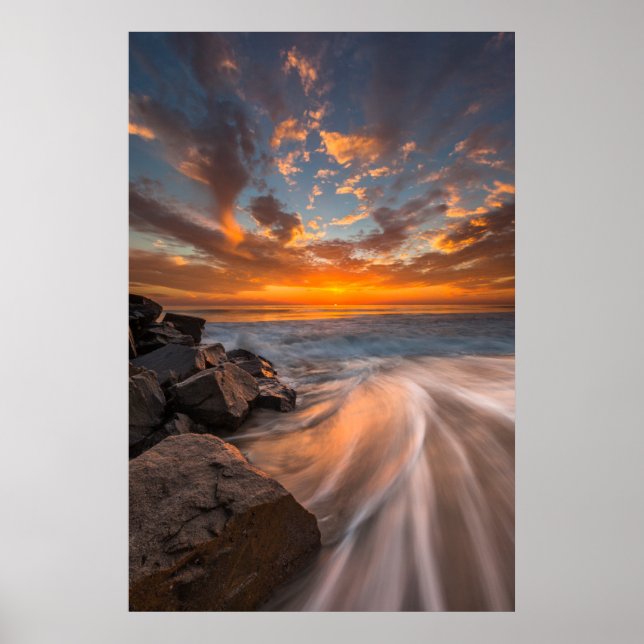 Póster Pôr do sol da Praia de Tamarach (Frente)