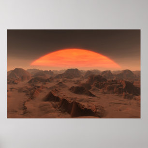 Póster pôr do sol de alienígena n.o 2