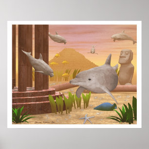 Póster Por do sol de Atlantis