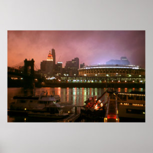 Póster Por do sol de Cincinnati Ohio - arte da foto
