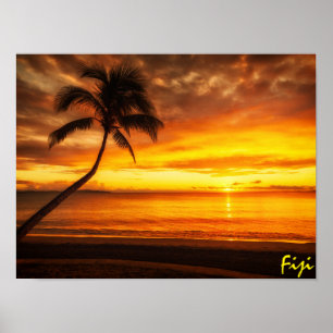 Póster Por do sol de Fiji
