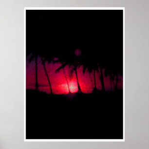 Póster Por do sol de Havaí