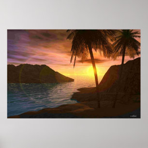Póster Por do sol de Maui