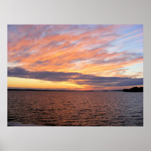Póster Por do sol de Murray do lago