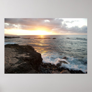Póster Por do sol de Oahu