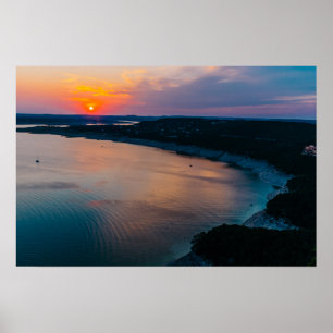 Poster Por do sol de Travis do lago