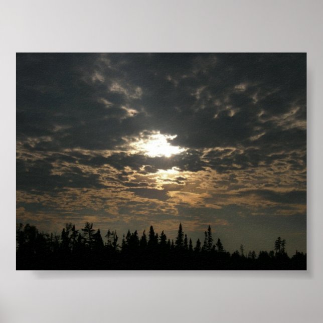 Póster Pôr do sol de vidro inoxidável (Frente)