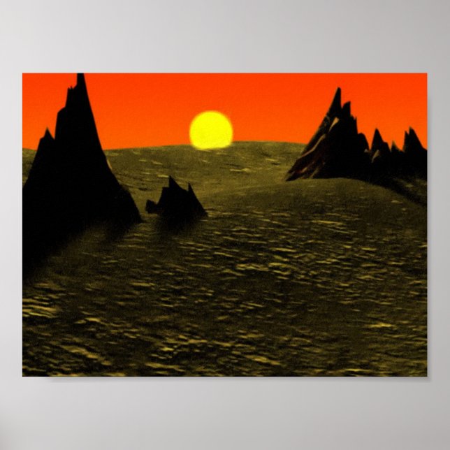 Póster Por do sol do deserto (Frente)