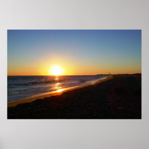 Póster Por do sol do horizonte de Cape May New-jersey