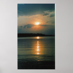 Póster Por do sol do lago jordan