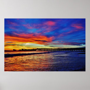 Poster Por do sol do navio do cimento