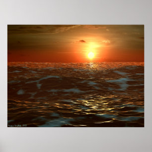 Poster Por do sol do oceano