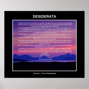 Póster pôr do sol do poema de Desiderata