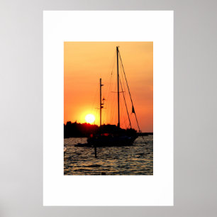 Póster Por do sol do porto de Ocracoke