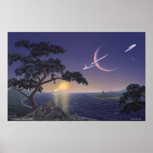 Póster Por do sol dobro