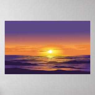 Poster pôr do sol dramático