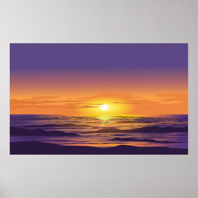 Poster pôr do sol dramático (Frente)
