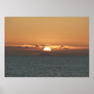Póster Por do sol em Antígua mim fotografia do Seascape