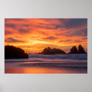 Poster Pôr do sol em Bandon Oregon
