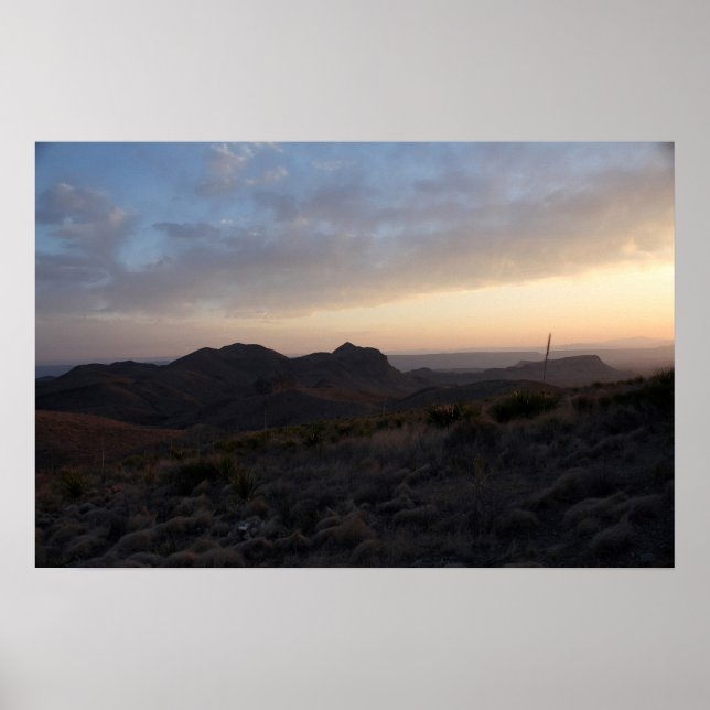 Poster Pôr do sol em Big Bend 24x16 (Frente)