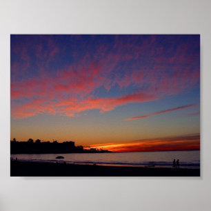 Póster Por do sol em costas de La Jolla