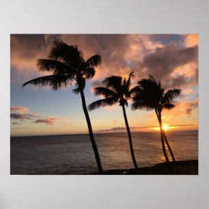 Poster Por do sol em Kauai, Havaí