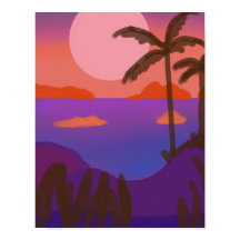 Pôr do sol em lagoa isolada